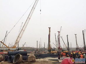 北京新機場現場 工程機械熱火朝天施工忙